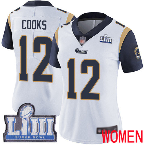 Los Angeles Rams Limited White Women Brandin Cooks Road Jersey NFL Football #12 Super Bowl LIII Bound Vapor Untouchable->youth nfl jersey->Youth Jersey